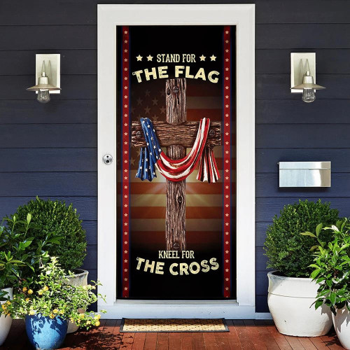 Patriotic Christian Stand For The Flag Door Cover Home Decor