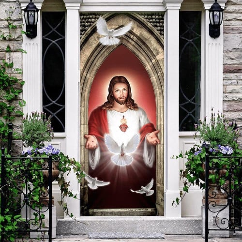 Jesus Christ Dove Holy Spirit Christmas Gift Door Cover Home Decor