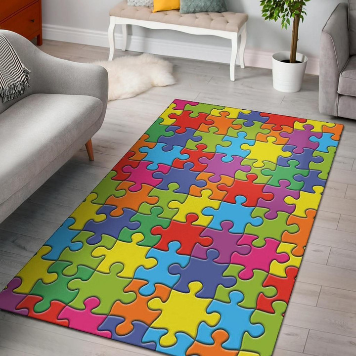 Autism Puzzle Piece 3d Design Home Decor Rug Carpet