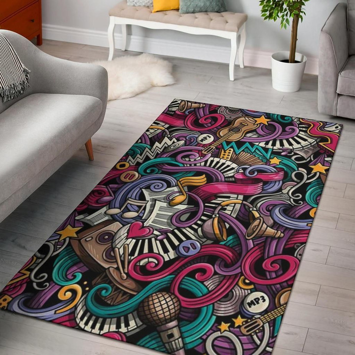 Musical Art 3d Printed Area Rug Carpet Home Decor