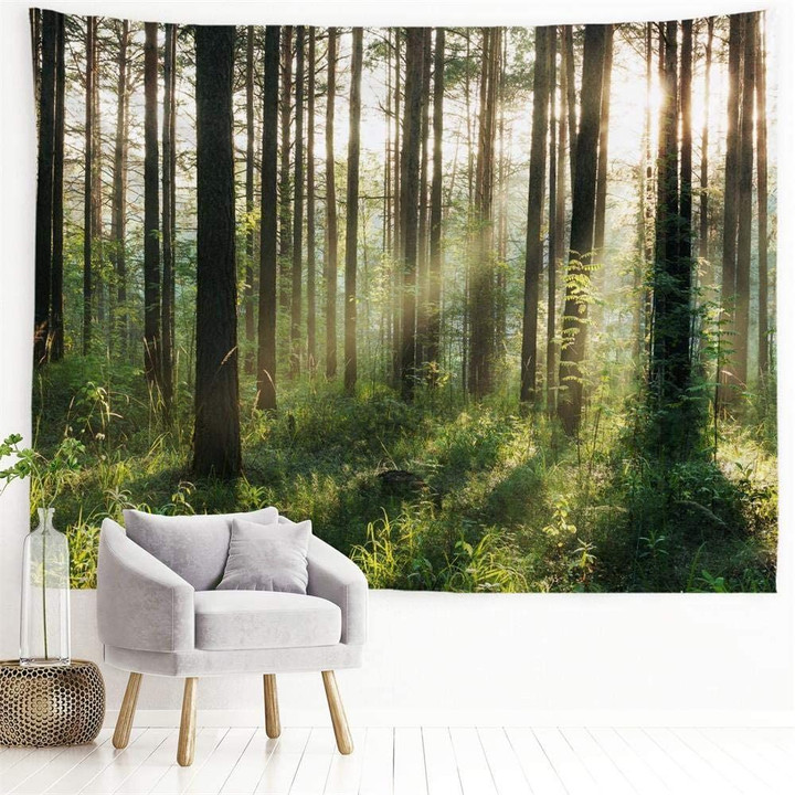Tapestry-Sunshine Forest Tasteful Design Bold Pattern For Bedroom Decor