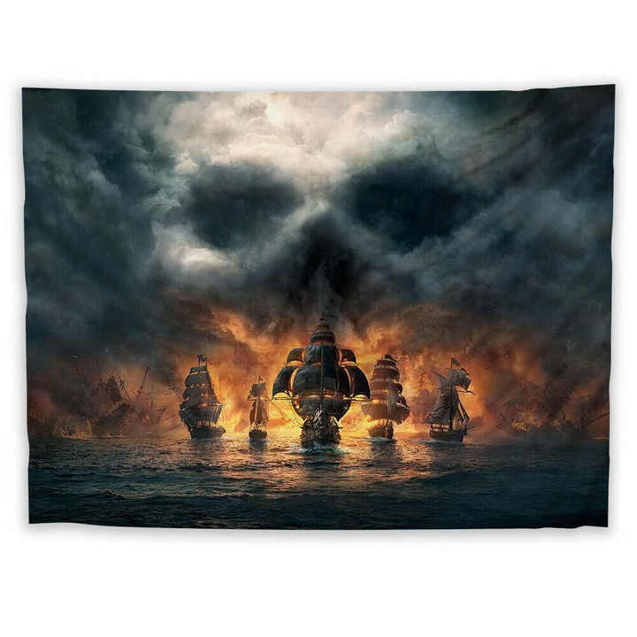 Skull Pirate Wall Hanging Tapestry Psychedelic Bedroom Home Decor