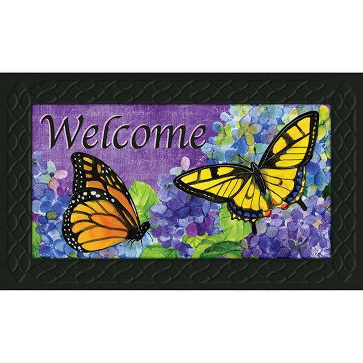 Butterflies Royal Wings Welcome Non-Slip Printed Doormat Home Decor