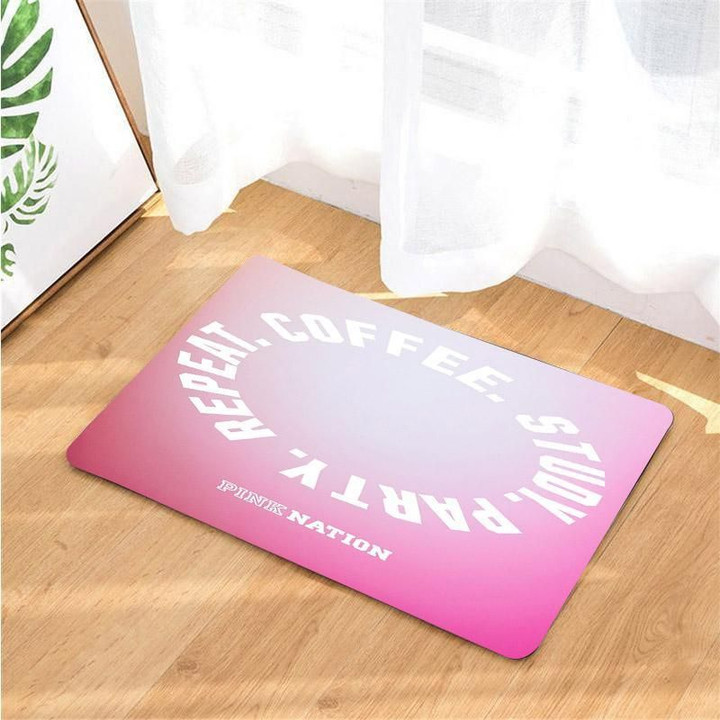 coffe study party pink nation doormats Cute Funny Gift Ideas Home Decor