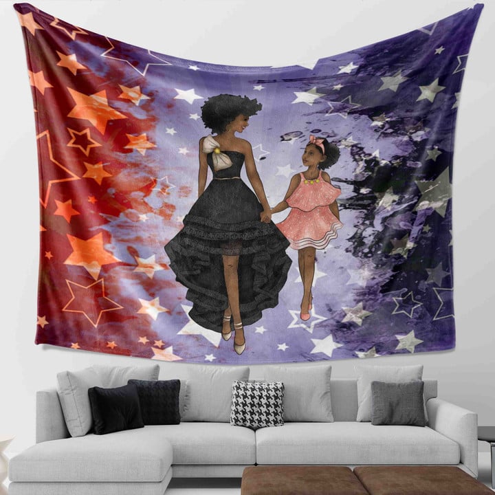 Luxury Beauty Mom And Daughter Party 3D Printed Tapestry Wall Decoration