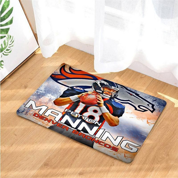 Peyton Manning Broncos Non-Slip Printed Doormat Trending Home Decor
