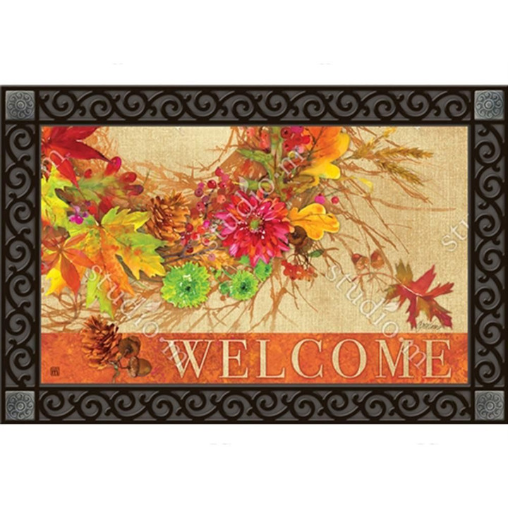 Autumn Wreath Non-Slip Printed Doormat Home Decor Gift Ideas