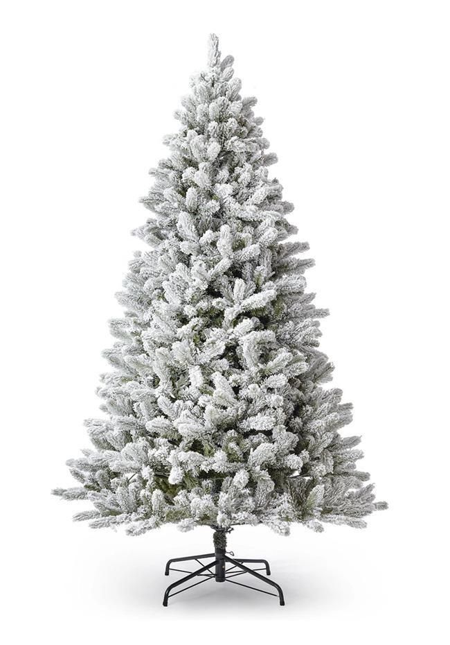 10' King White Snow Flocked Artificial Unlit Christmas Tree Home Decor