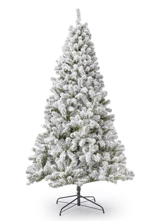 7' Prince White Snow Flocked Artificial Unlit Christmas Tree Home Decor
