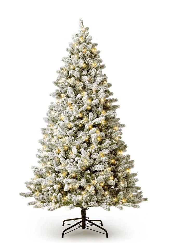 9' King White Snow Flocked Artificial Unlit Christmas Tree Home Decor