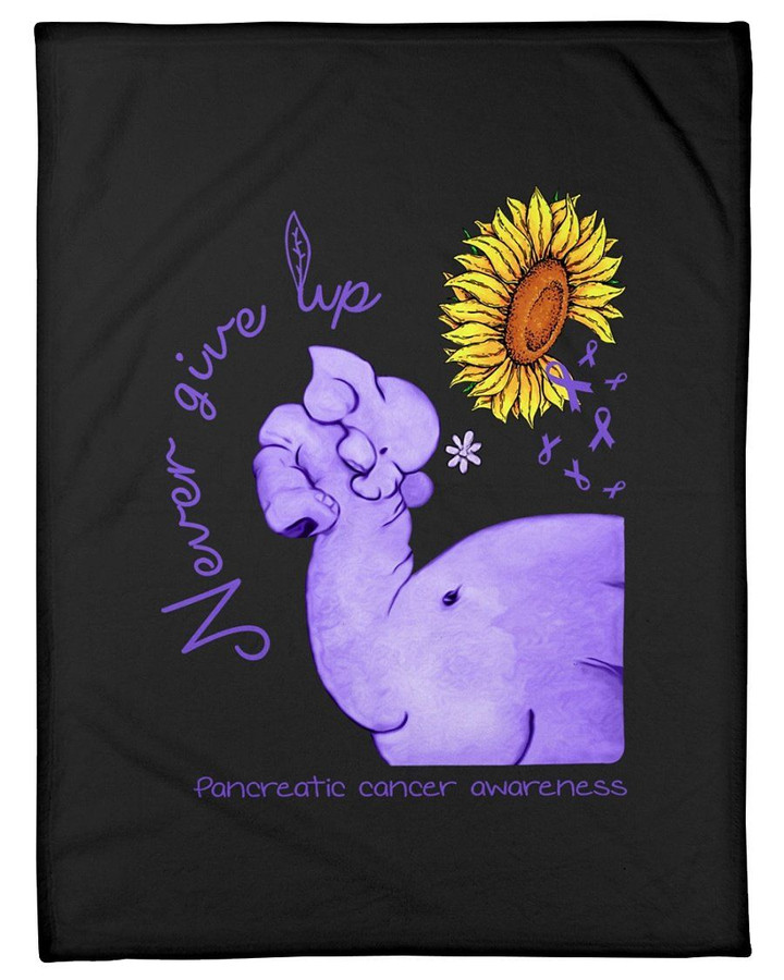Pancreatic Cancer Never Give Up Fleece Blanket