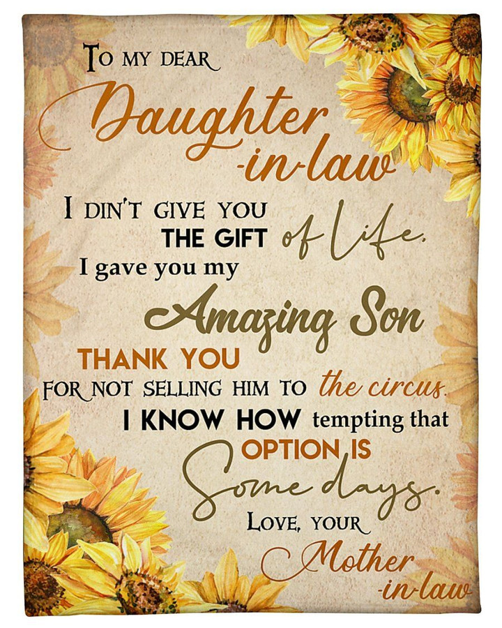 I Gave You My Amazing Son Great Gift From Mother-in-law To Daughter-in-law Fleece Blanket