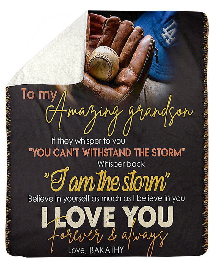 I Love You Forever And Always Great Gift From Bakathy To Grandson Fleece Blanket