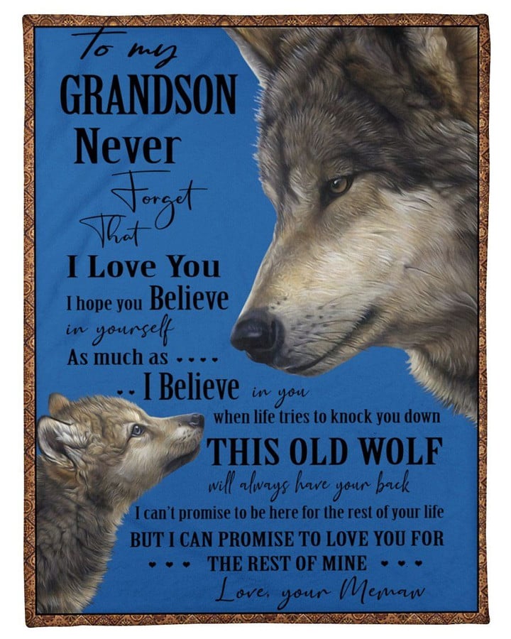 Lovely Message From Memaw For Grandsons Fleece Blanket
