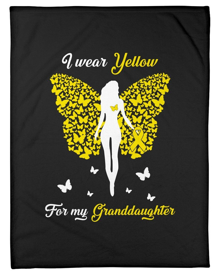 I Wear Yellow Ribbon For My Granddaughter Gifts Fleece Blanket