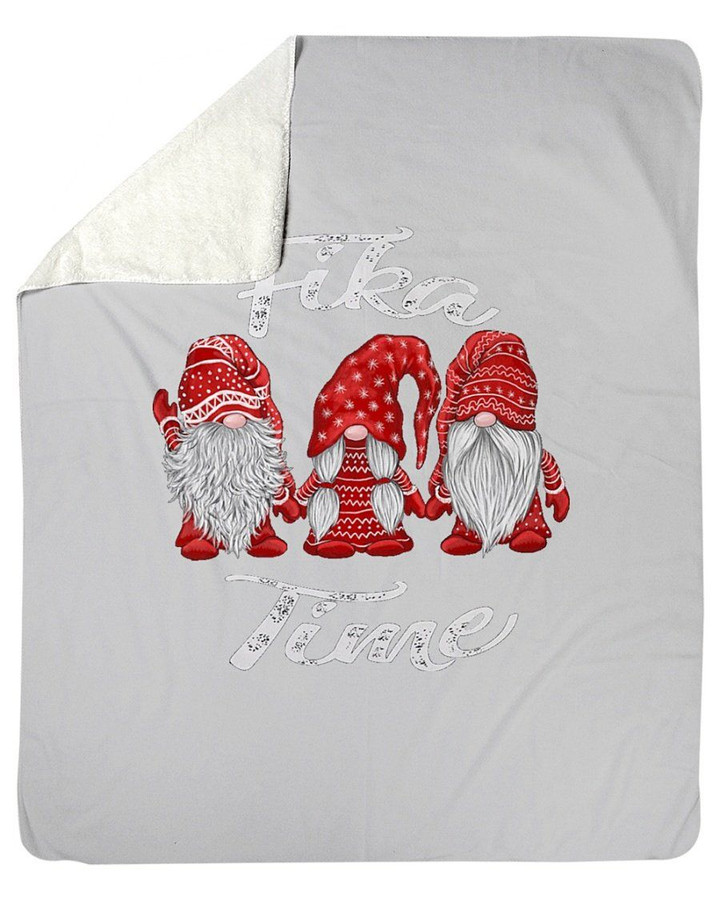 Gnome Fika Time God Jul Fleece Blanket