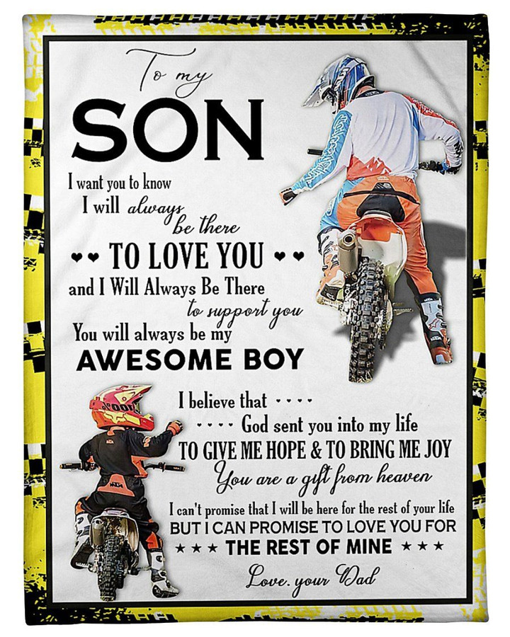That's Message From Dad With Love To Son Fleece Blanket