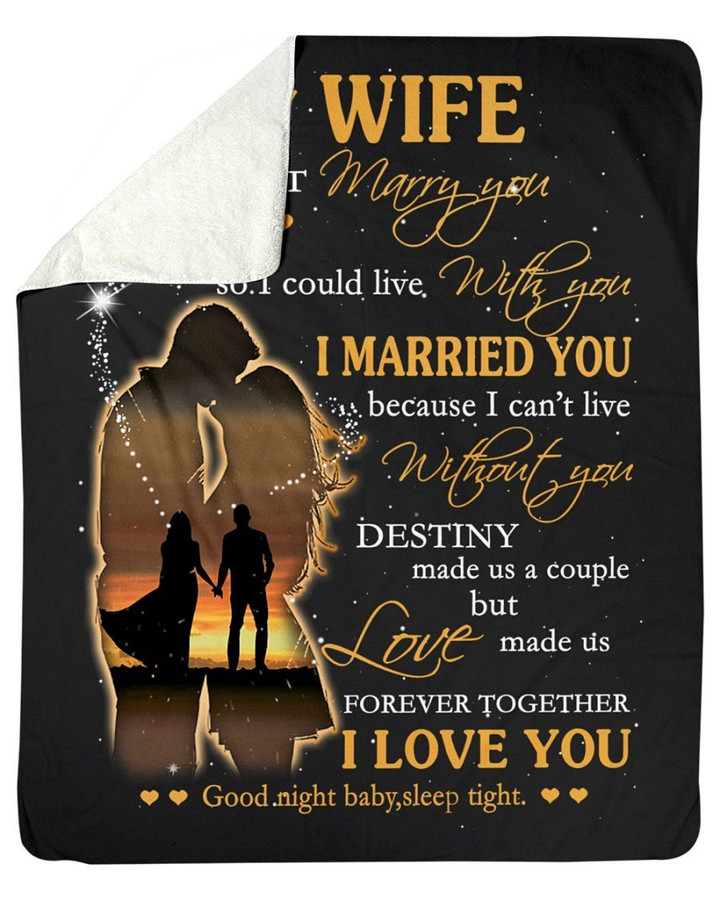 I Married You Lovely Message Gifts For Wife Fleece Blanket