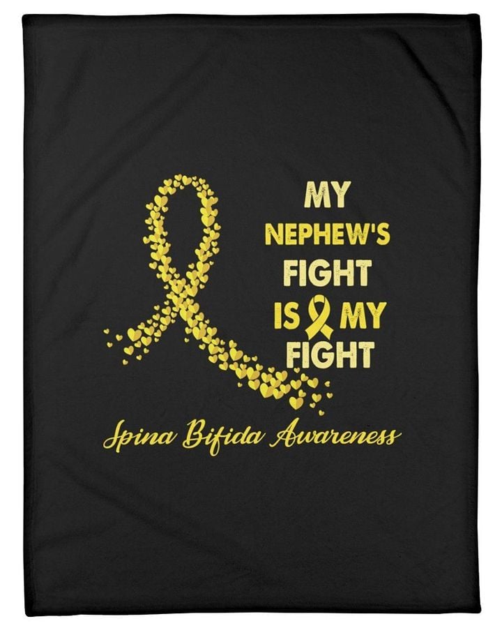 My Nephew's Fight Is My Fight Yellow Ribbon Gifts Fleece Blanket