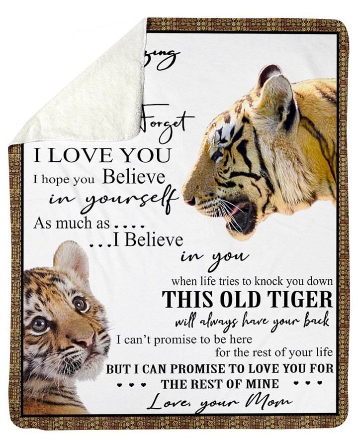 This Old Tiger Will Always Have Your Back Great Gift For Son Fleece Blanket