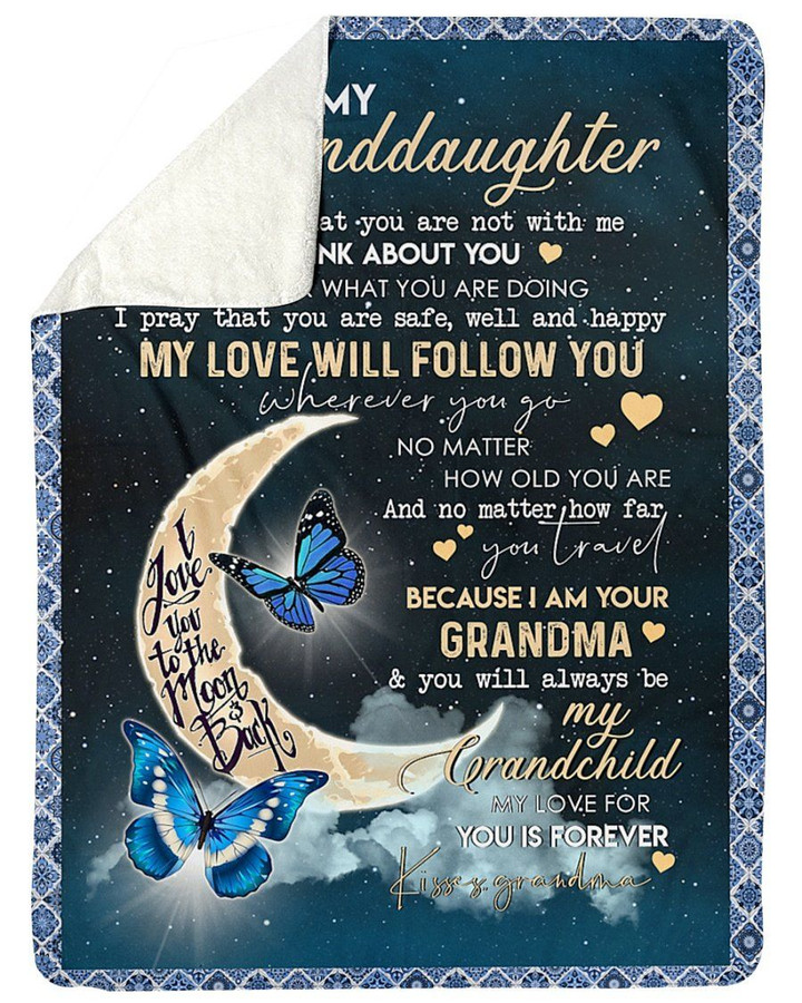 Butterflies Grandma To Granddaughter With Miss Trending For Family Fleece Blanket