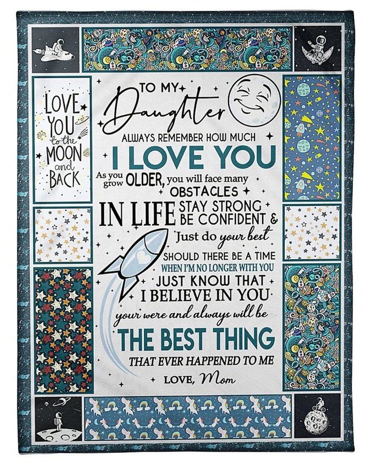Love You To The Moon And Back Gifts From Mom Fleece Blanket
