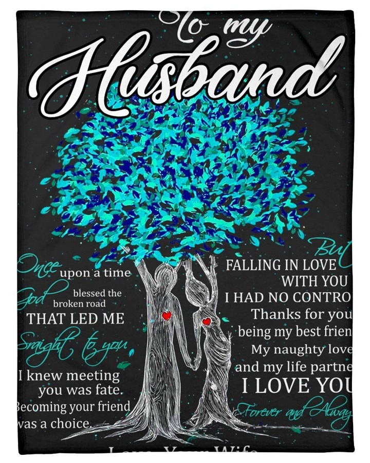 To My Husband I Love You Forever Custom Design Fleece Blanket