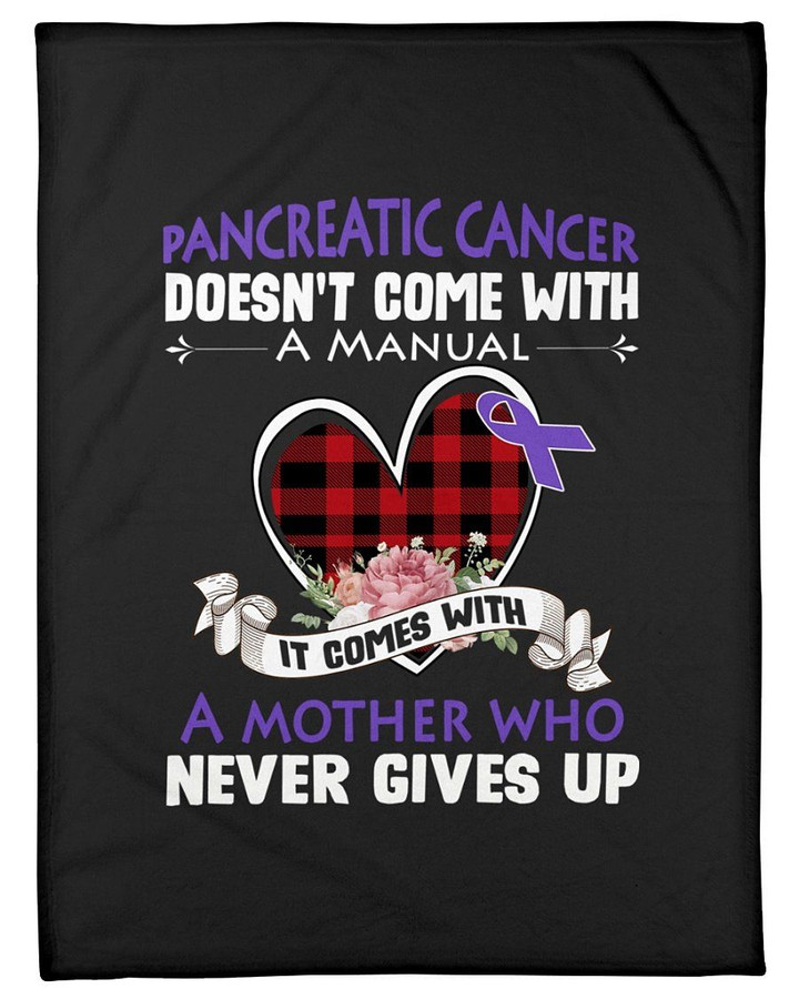 Pancreatic Cancer Doesn't Come With Manual Purple Ribbon Fleece Blanket