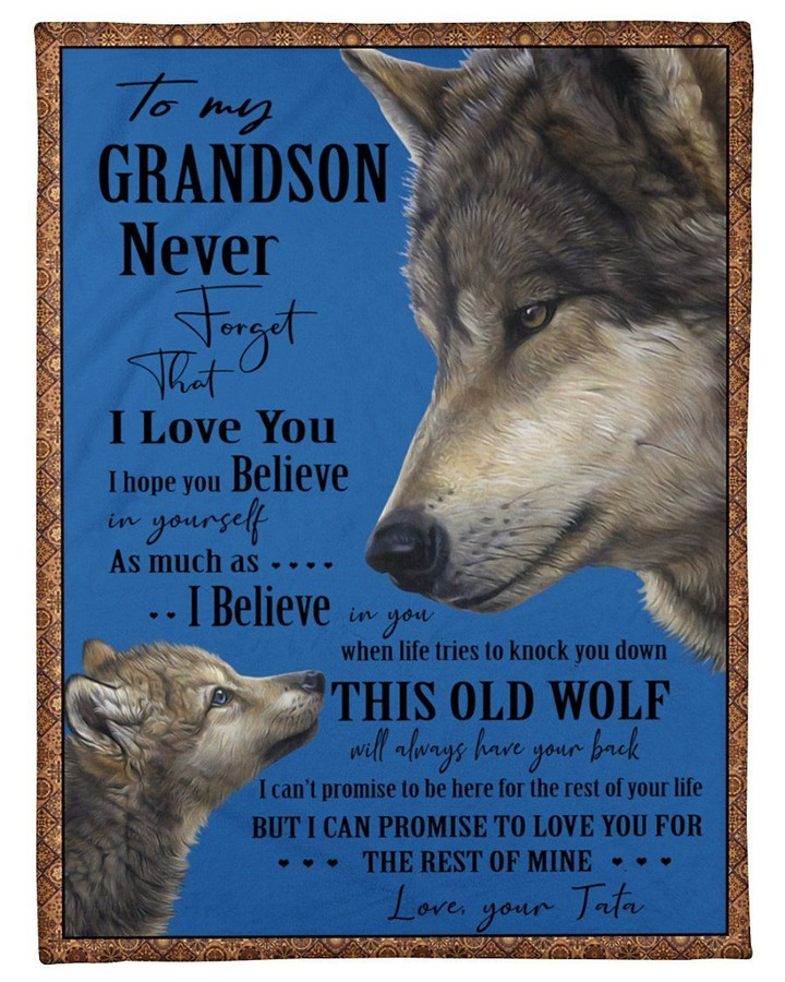 To My Grandson I Can Promise To Love You For The Rest Of Mine Gifts From Tata Fleece Blanket