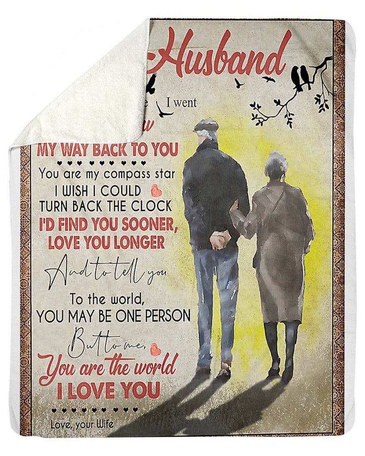 To My Husband I Always Knew My Way Back To You Gifts From Wife Fleece Blanket
