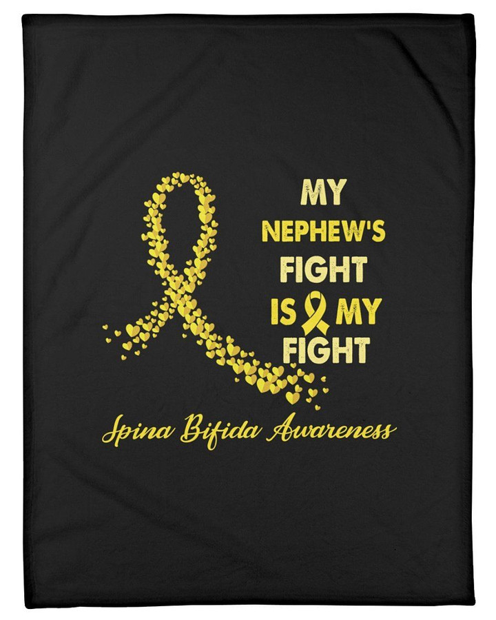 My Nephew's Fight Is My Fights Yellow Ribbon Fleece Blanket