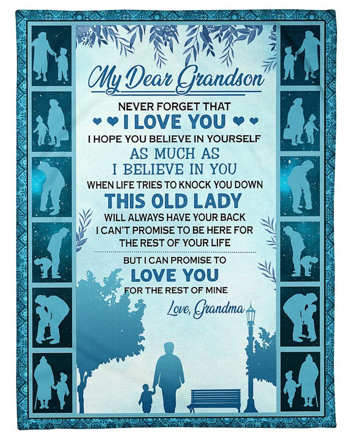 Lovely Message From Grandma Gifts For Grandsons Fleece Blanket