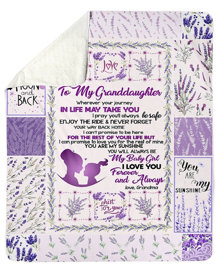To My Granddaughter I Love You Forever Custom Design Gifts Fleece Blanket