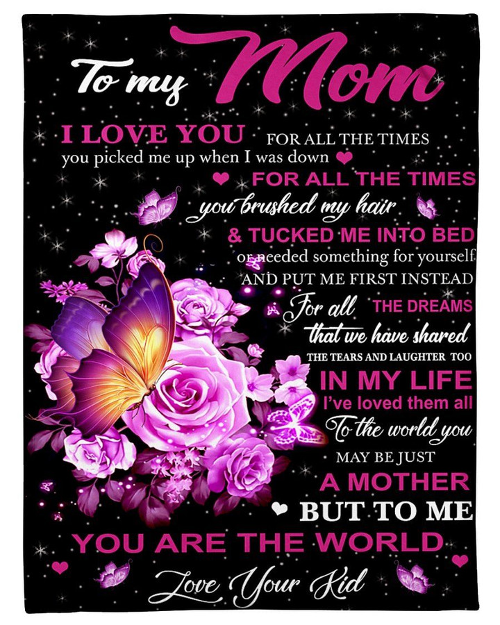 Gift For Mom To Me You Are The World Fleece Blanket