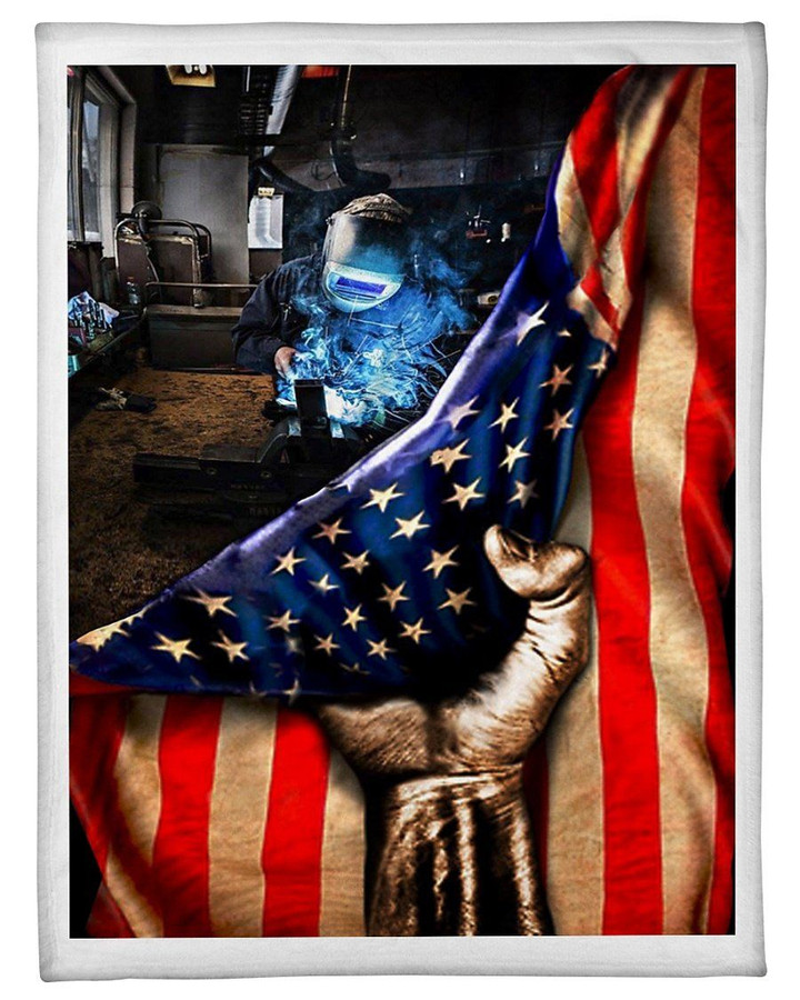 Thin Blue Line - American Flag Police Blanket Fleece Blanket