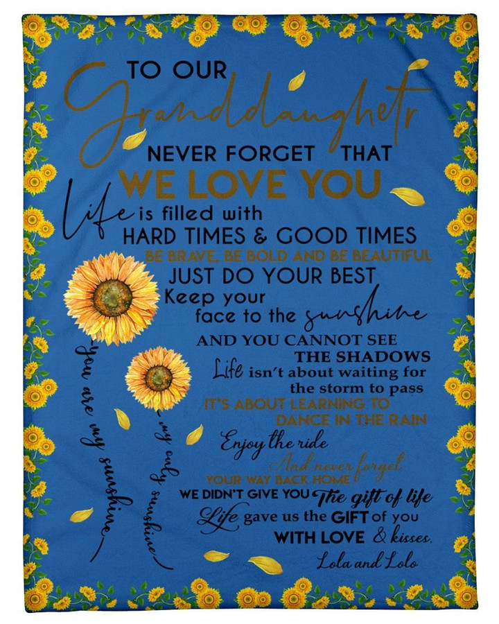 Lovely Sunflower Messages For Granddaughter From Lolalolo With Love Fleece Blanket