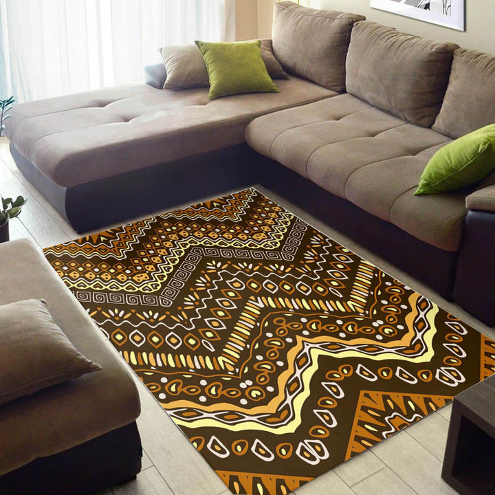 Zigzag Brown Pattern African American Area Rug Home Decor