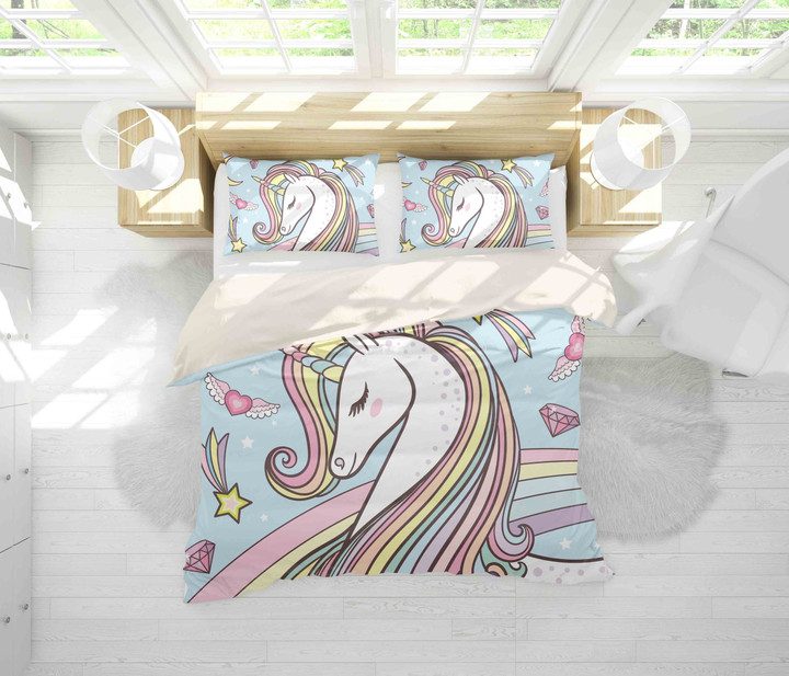 3d Cartoon Unicorn Bedding Set Bedroom Decor