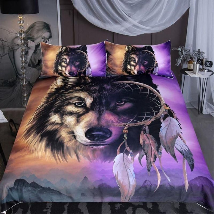 Wolf With Dreamcatcher Bedding Set Bedroom Decor