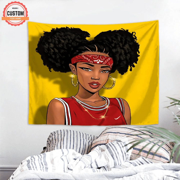 Basketball Queen Custom Name Wall Tapestry