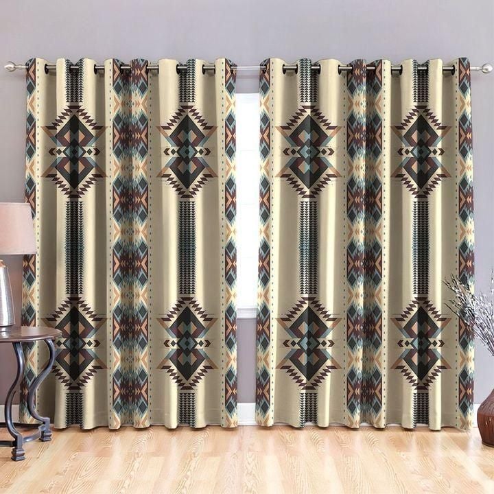 Native American Aztec Navajo Pattern Printed Window Curtain