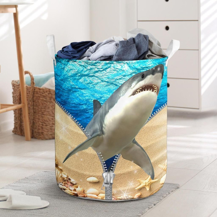 Scary Shark Gift For Animal Lovers 3D Printed Laundry Basket