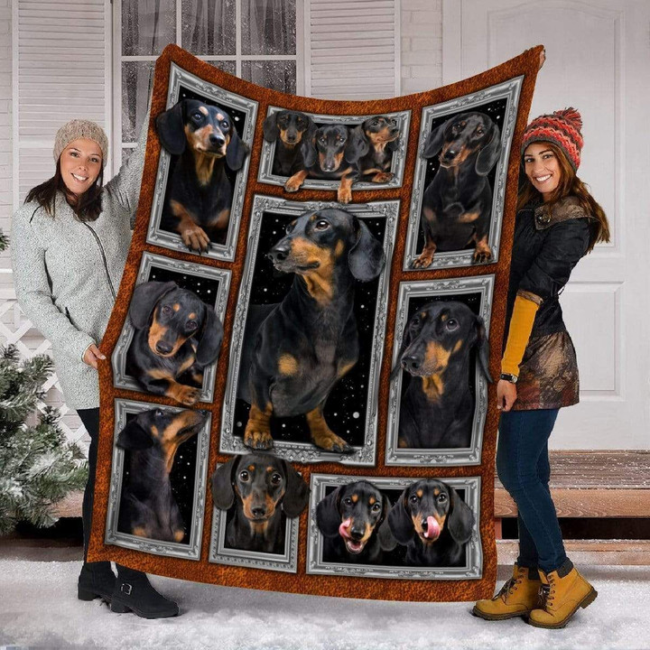 Cosmos Dachshund Fleece Blanket Gift For Dog Lovers