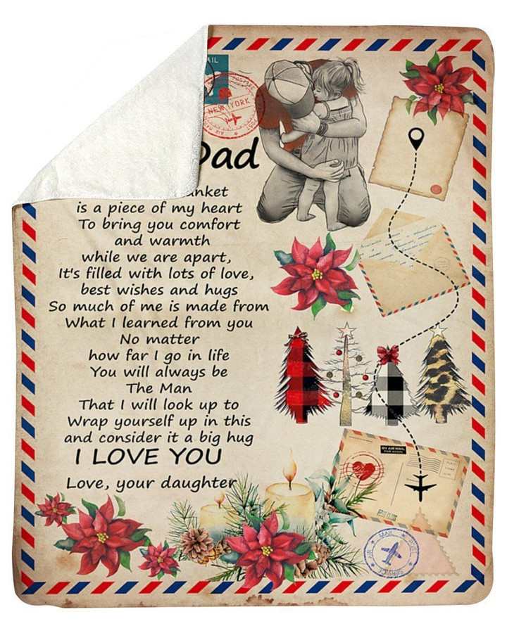 To My Dad Love Letter From Dear Daughter Fleece Blanket Sherpa Blanket