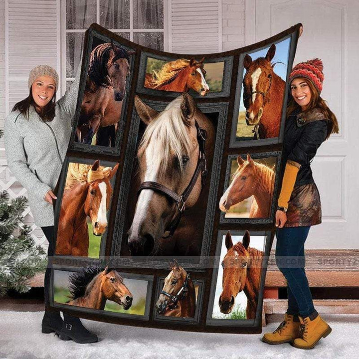 Horse Breeds Wildlife Fleece Blanket Gift For Horse Lovers