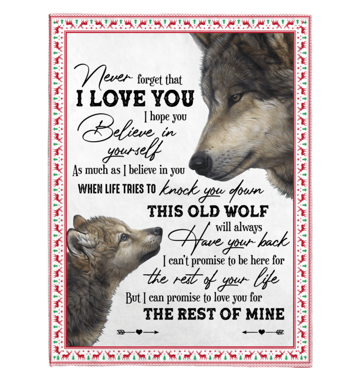 Never Forget That I Love You Wolf Fleece Blanket Fleece Blanket
