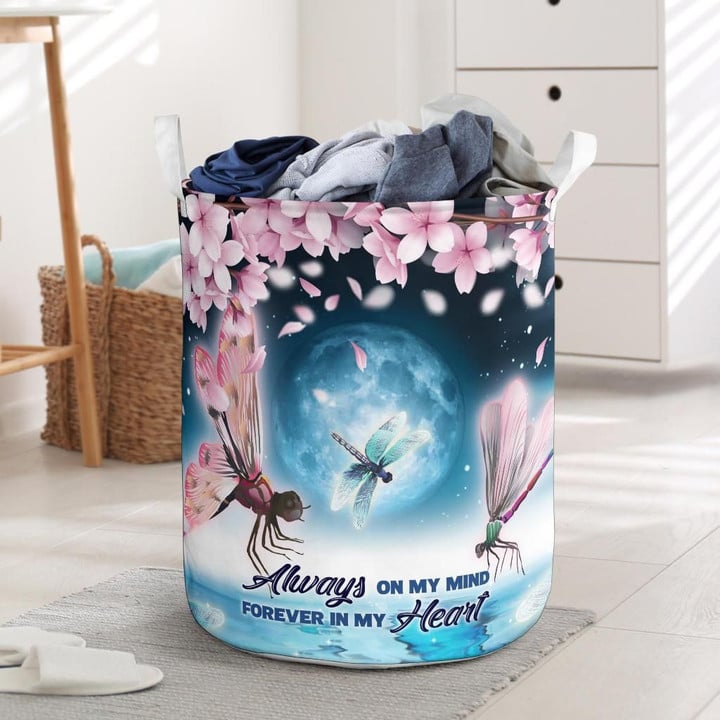 Cherry Blossom Dragonfly Always On My Mind Laundry Basket