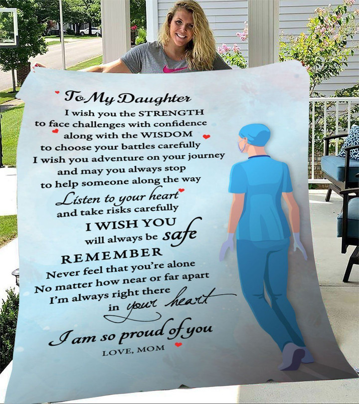 Mom Gift For Nurse Daughter I Am Always Right There In Your Heart Fleece Blanket