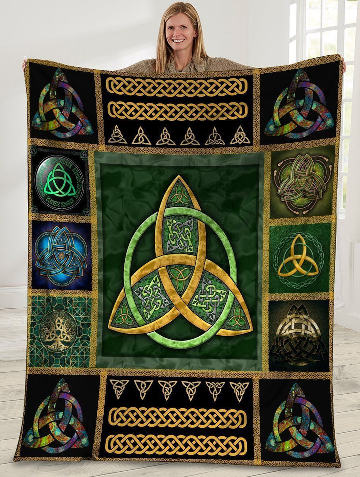 Awesome Triquetra Symbol Printed Fleece Blanket