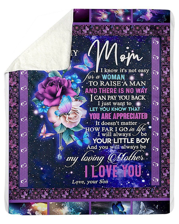 To My Mom Gift From Your Little Boy Love You Fleece Blanket